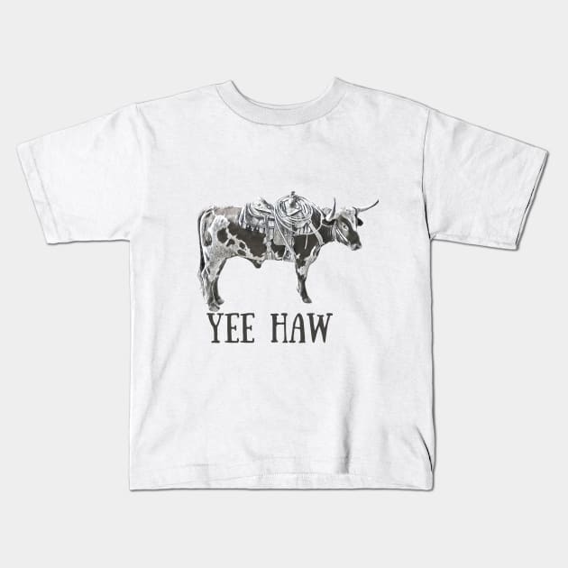 Save a Horse Ride a Steer Kids T-Shirt by The Farm.ily